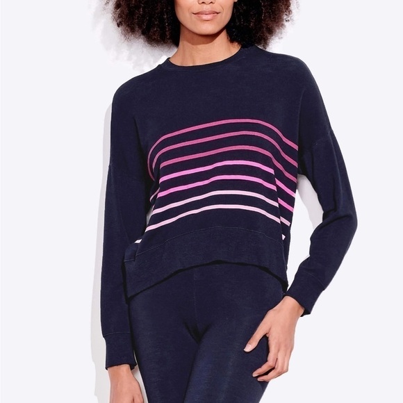 Sundry Effey Stripe Oversized Sweatshirt Soft Long Sleeve Pullover Top Sz Medium - Picture 9 of 9